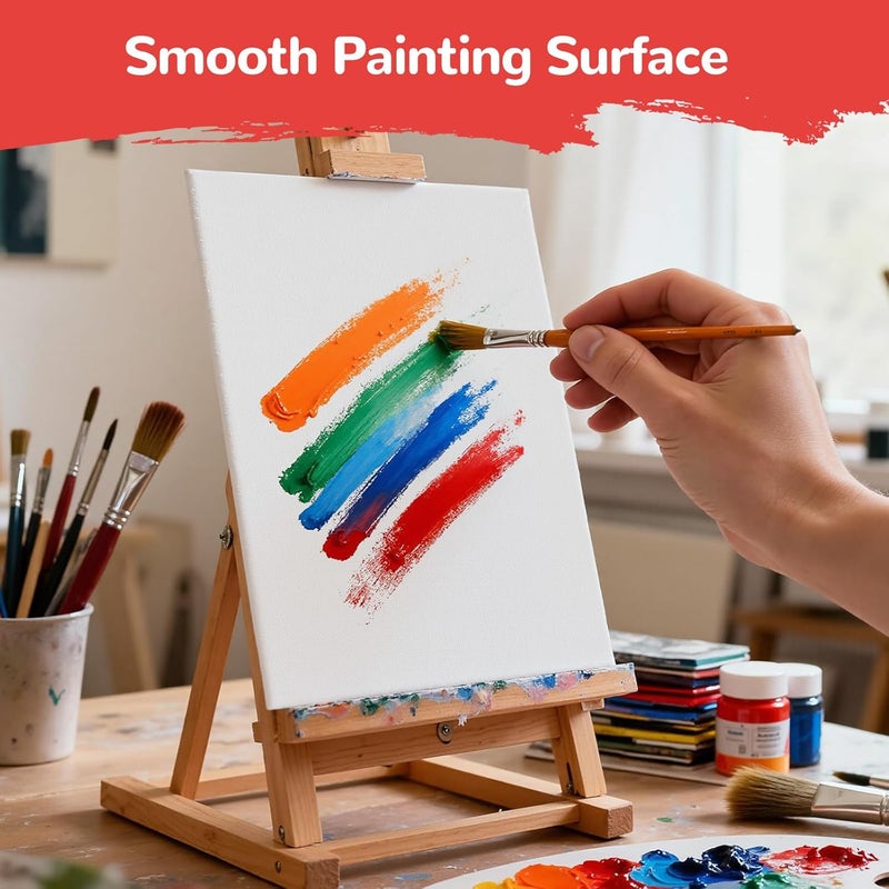 BAKEYBA 100 Pack 5x7 Inch Small Painting Canvas Boards for Kids Blank Canvas Panels White 100% Cotton for Acrylics Oil Watercolor Tempera Paints Art Class Supplies - Image 3
